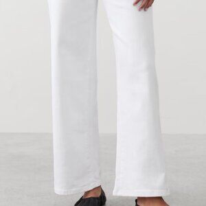 Banana Republic Wide Leg High Rise Cropped Jeans 31/12 White